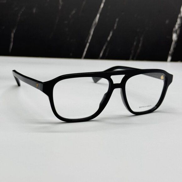 NEW BV1294O 001 BOTTEGA VENETA BLACK UNISEX BOTTEGA VENETA EYEGLASSES - Picture 4 of 10
